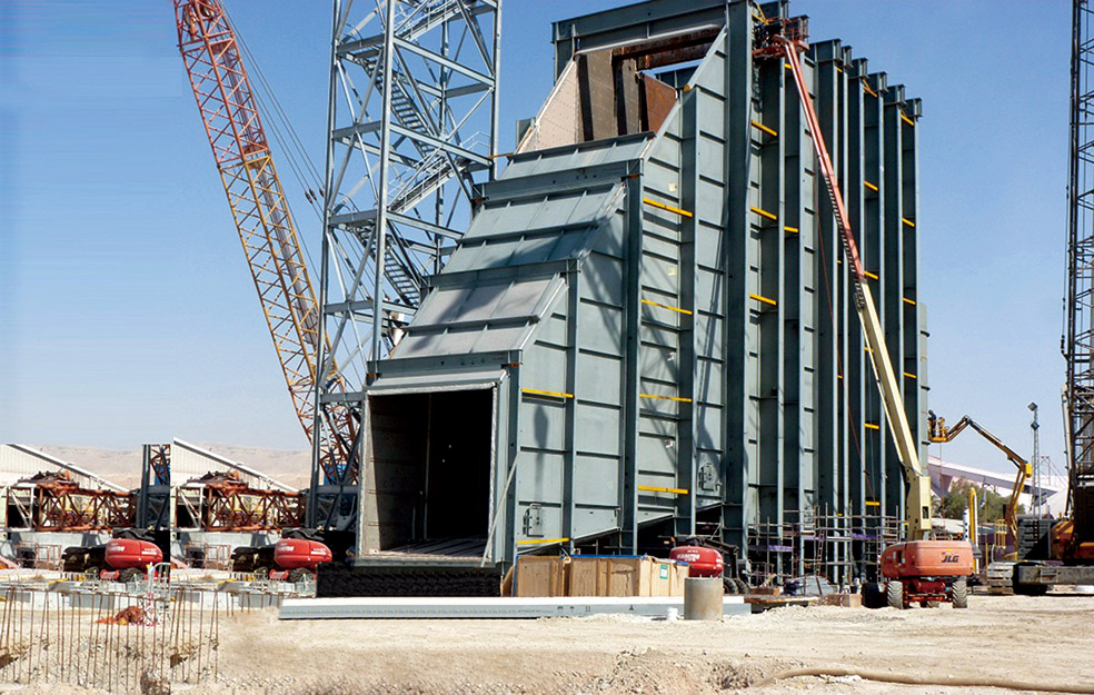 General view from East , Stair Tower erected 04-26-2014.jpg